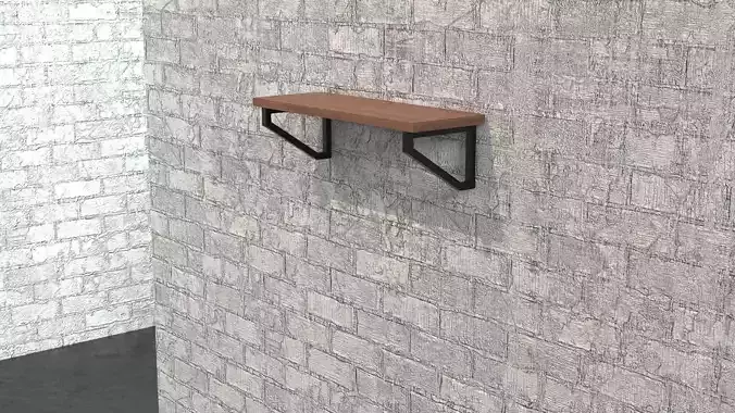 Shelf metal and wood 07