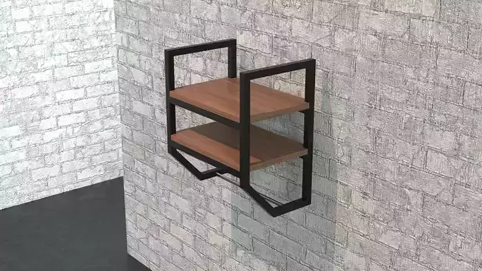 Shelf metal and wood 08