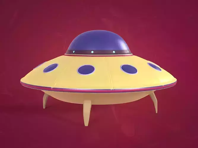 Cartoon  Flying Saucer - UFO - Alien Fantasy Vehicle