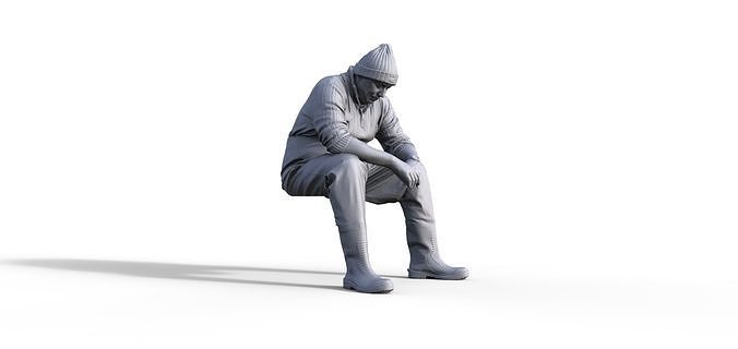 Figure for fishing boat ship model Typ A 3D print model
