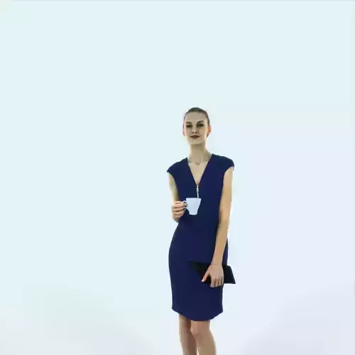 Beauty 08I Holding Coffee Cup Elegant Woman