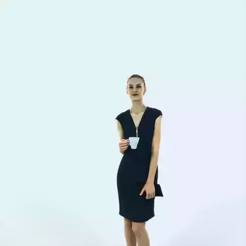 Beauty 08H Holding Coffee Cup Elegant Woman