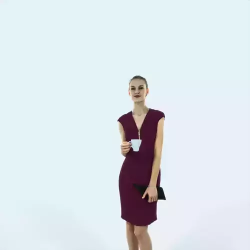 Beauty 08G Holding Coffee Cup Elegant Woman