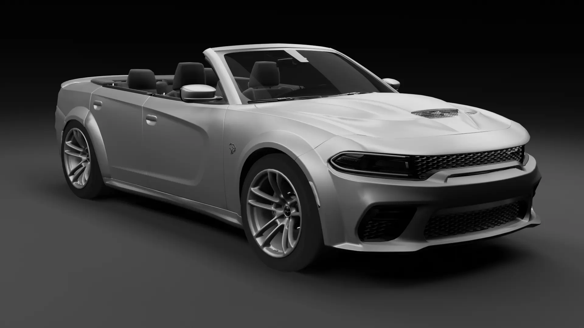 Dodge Charger Cabrio SRT Low-poly 3D model_0