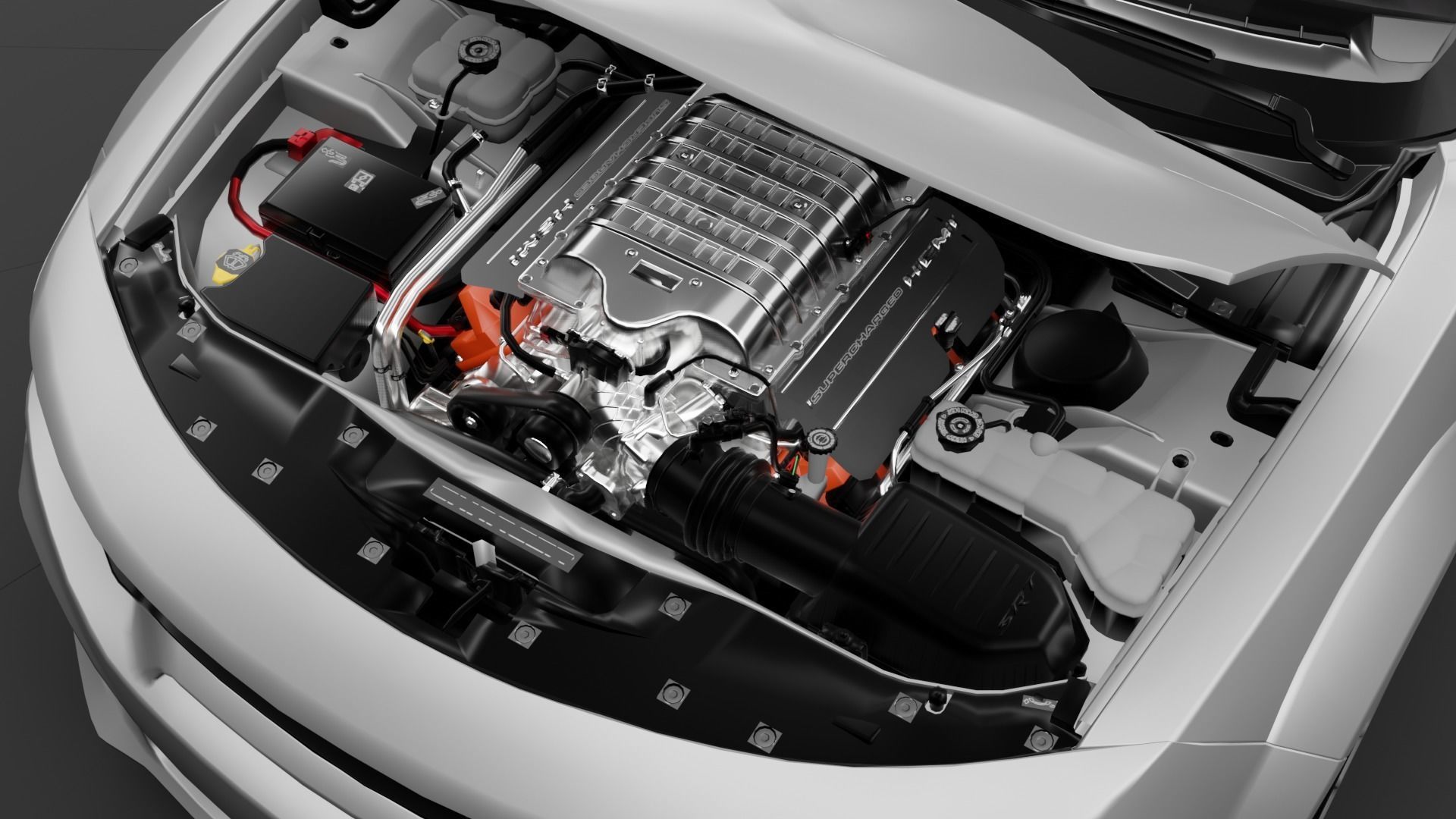 Dodge Charger Cabrio SRT Low-poly 3D model_9