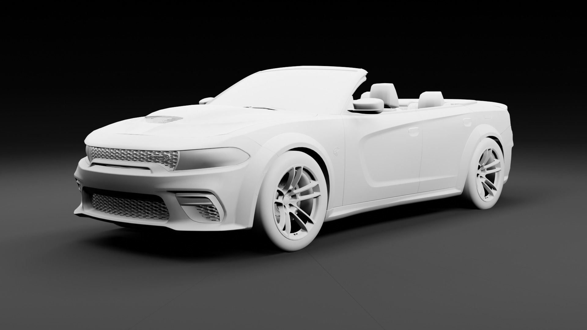 Dodge Charger Cabrio SRT Low-poly 3D model_13