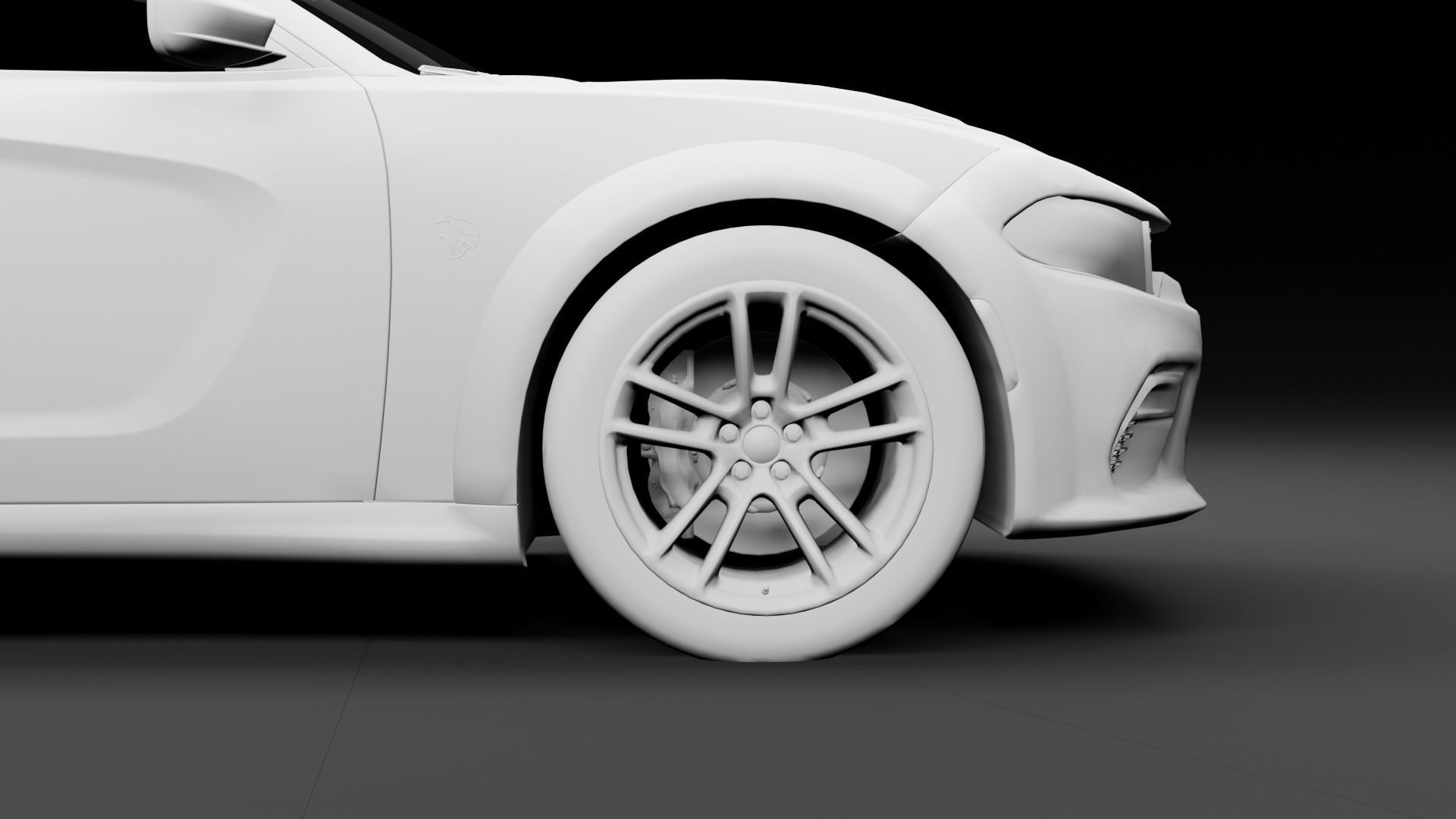 Dodge Charger Cabrio SRT Low-poly 3D model_17