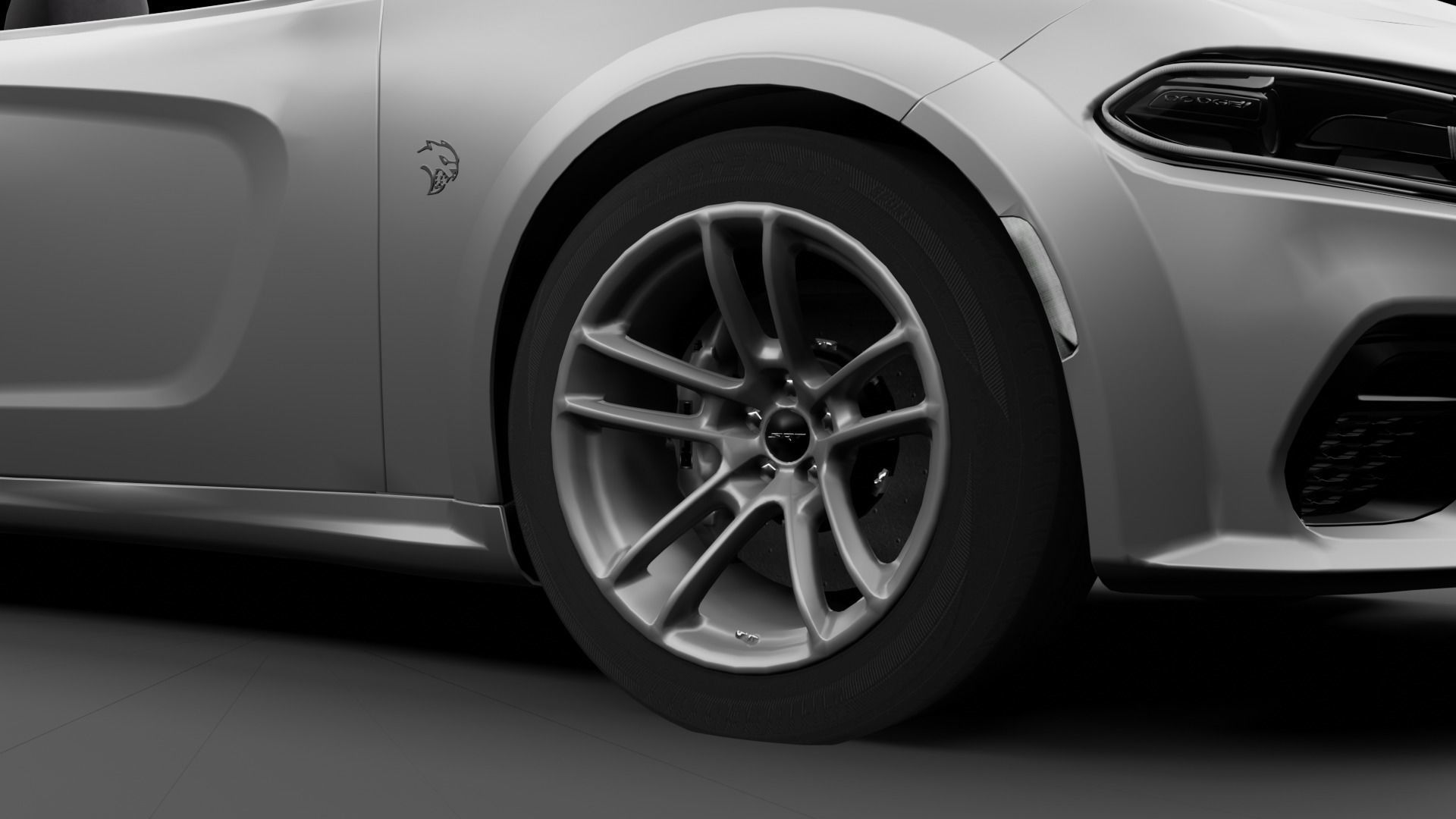 Dodge Charger Cabrio SRT Low-poly 3D model_10