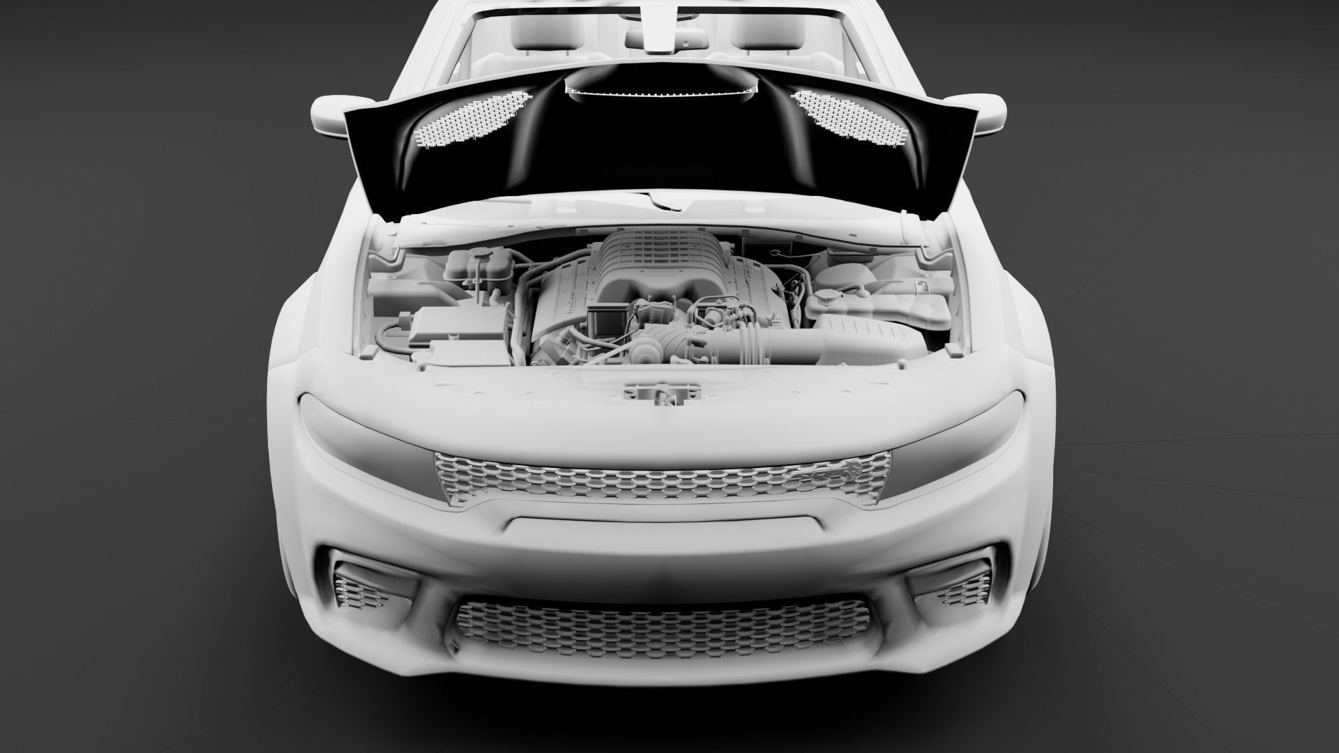 Dodge Charger Cabrio SRT Low-poly 3D model_15