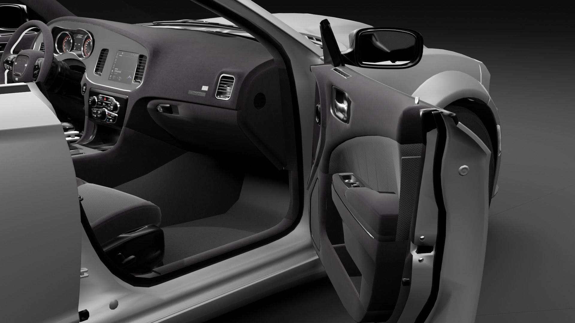 Dodge Charger Cabrio SRT Low-poly 3D model_11