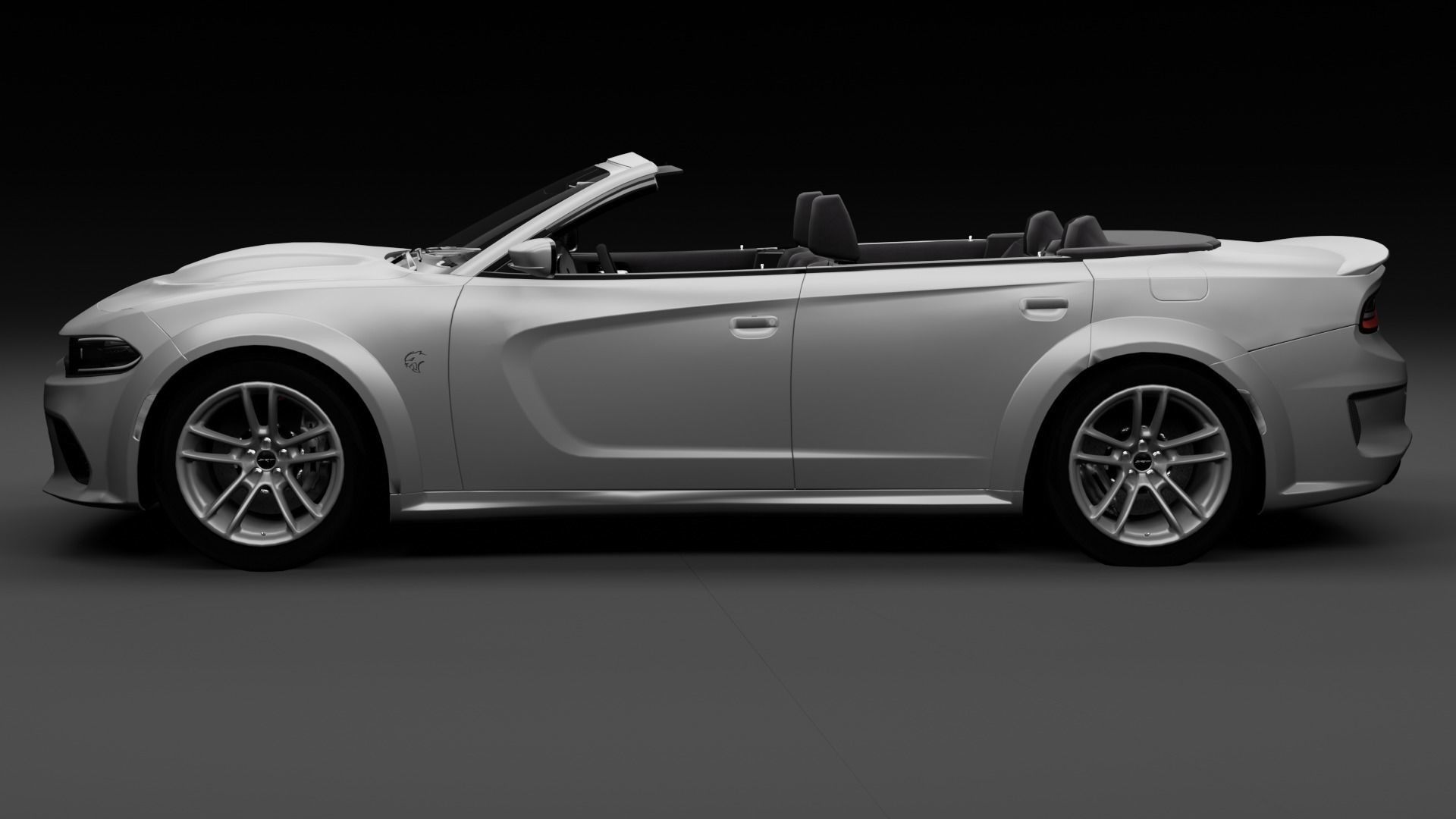 Dodge Charger Cabrio SRT Low-poly 3D model_5