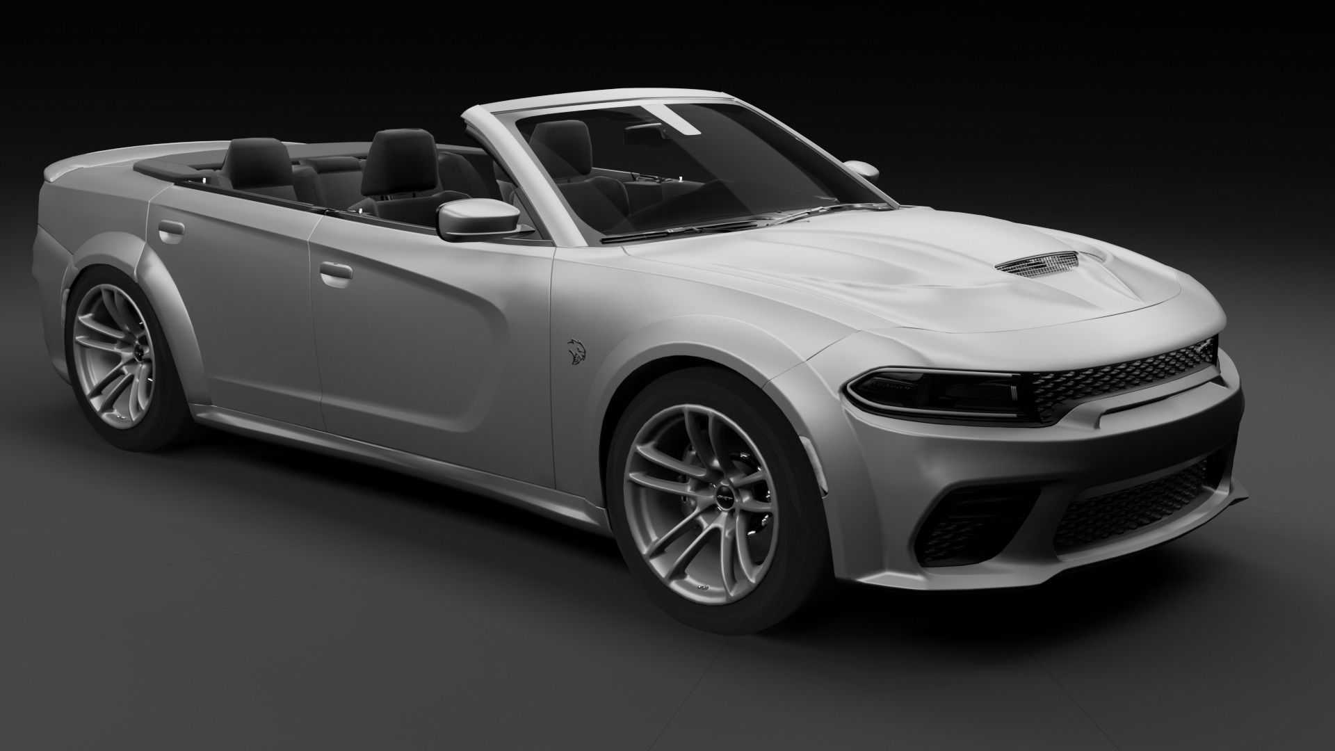 Dodge Charger Cabrio SRT Low-poly 3D model_6