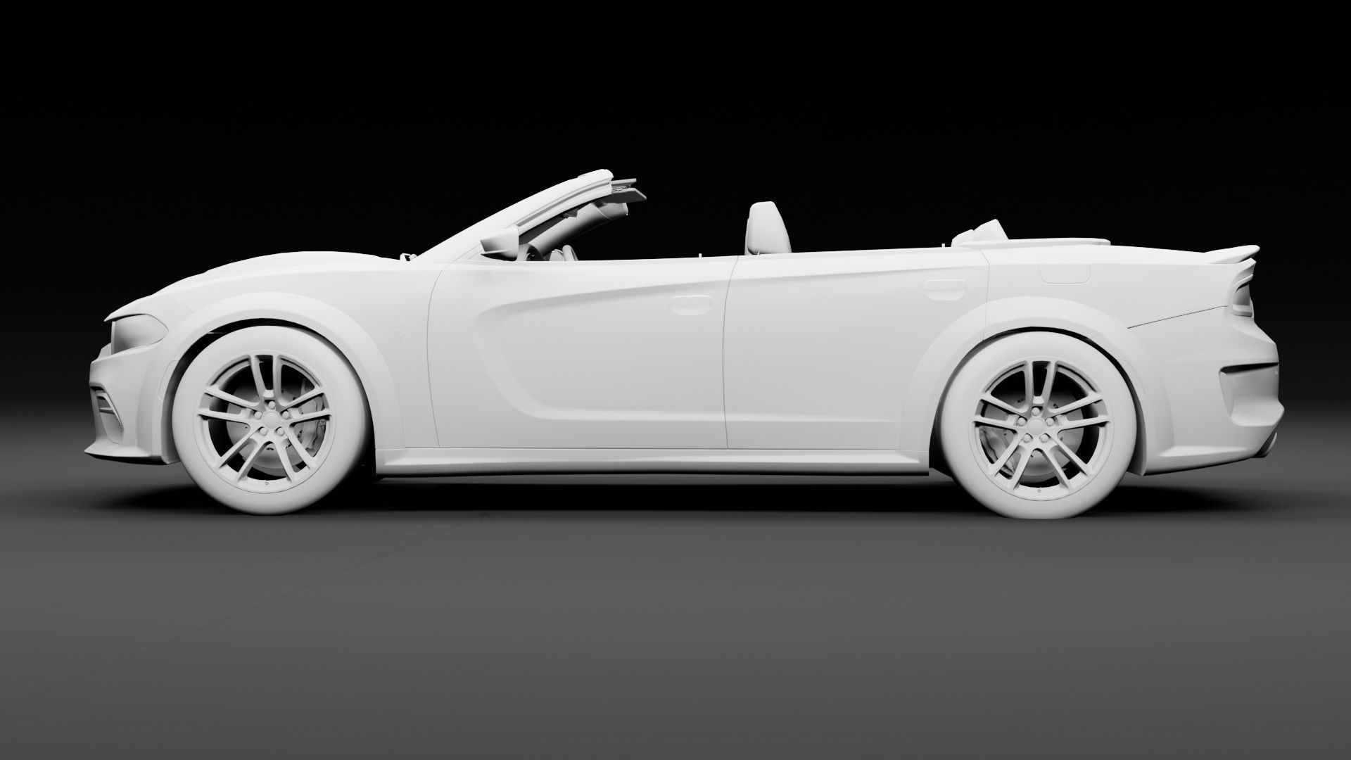 Dodge Charger Cabrio SRT Low-poly 3D model_14