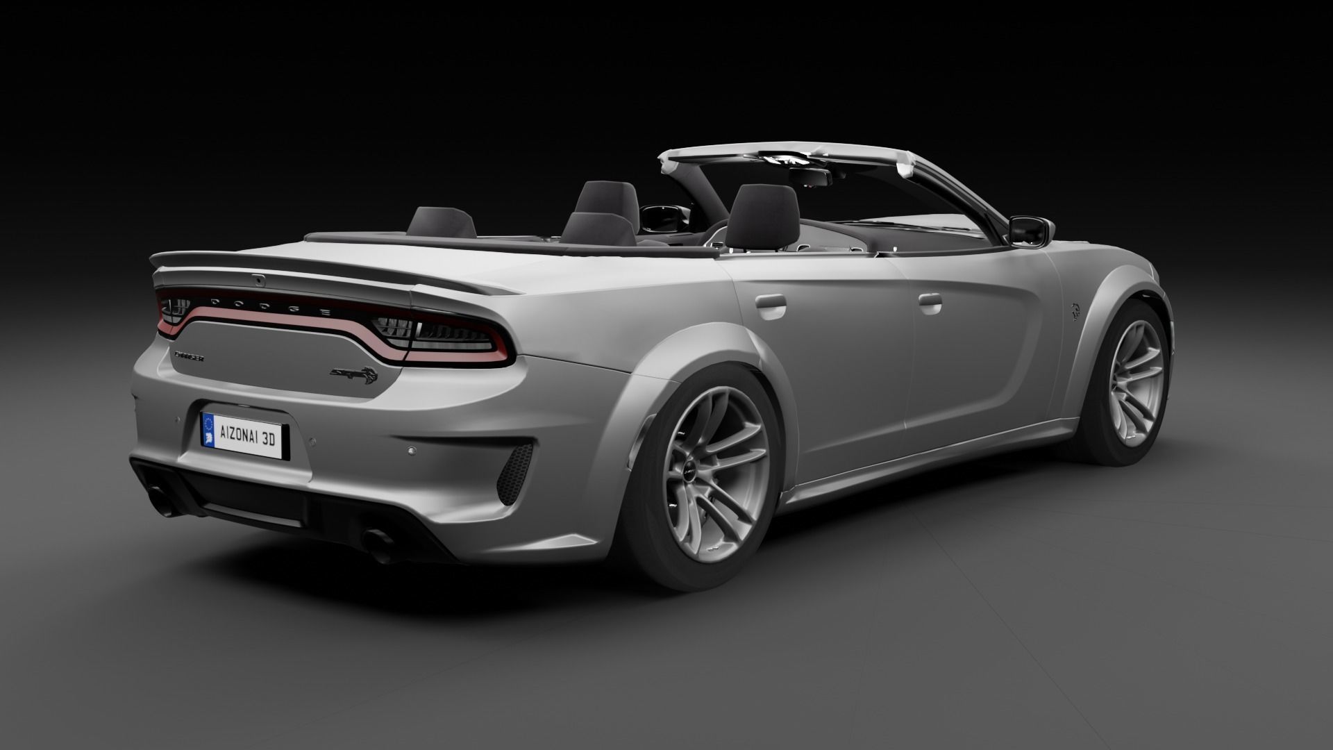 Dodge Charger Cabrio SRT Low-poly 3D model_7