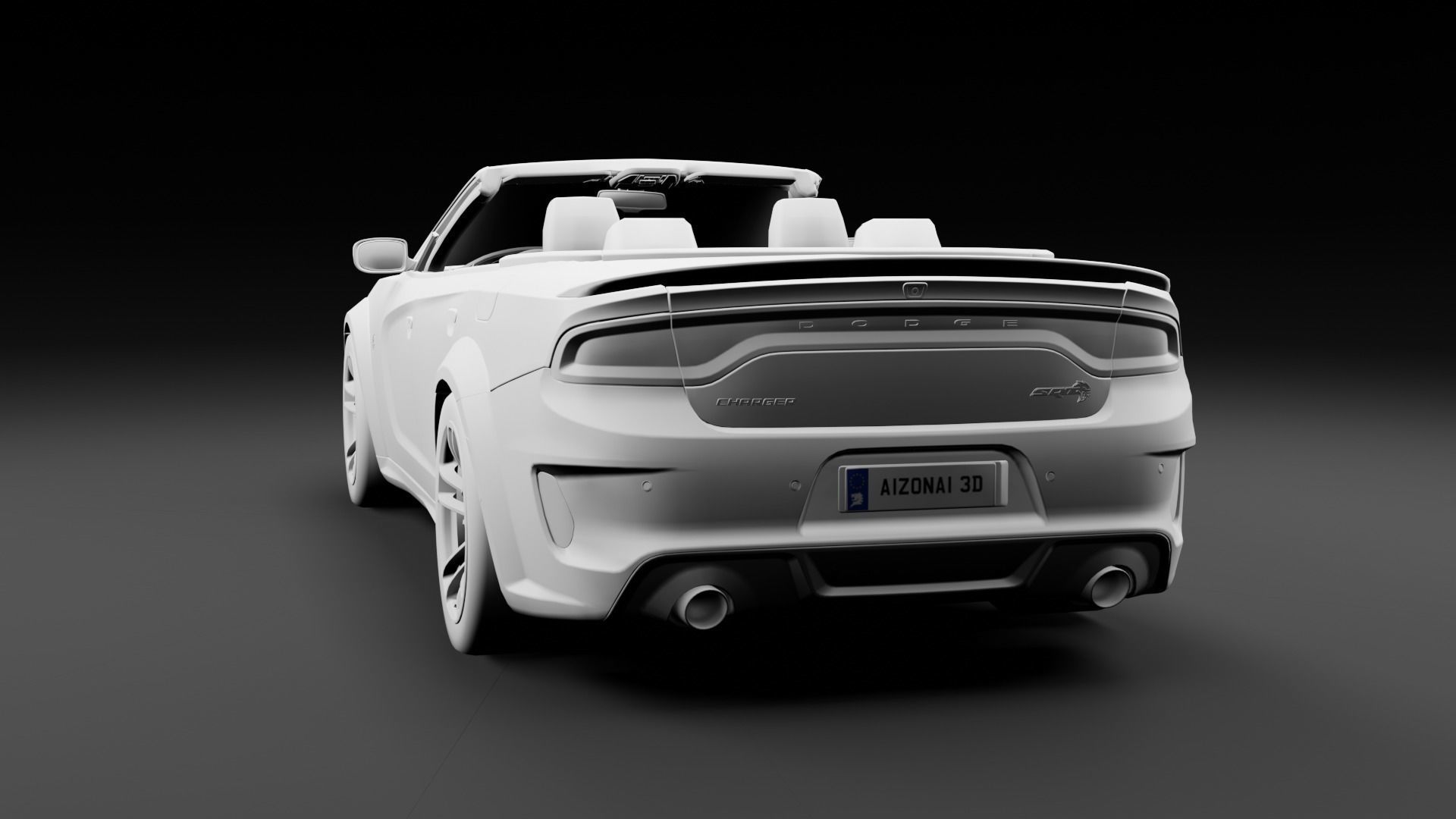 Dodge Charger Cabrio SRT Low-poly 3D model_16