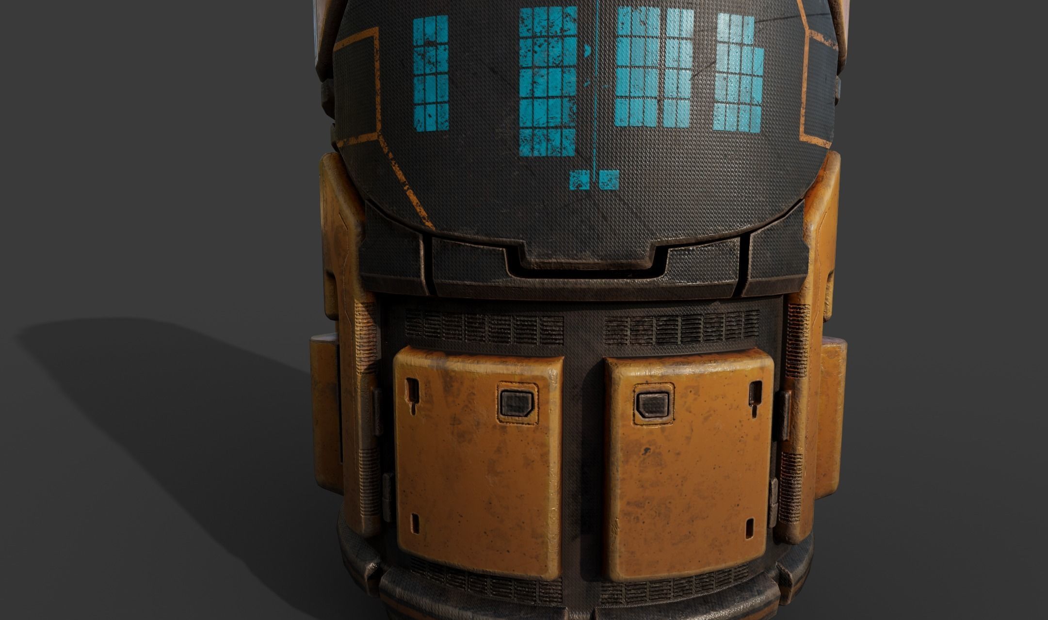 Scifi Industrial Barrel Low-poly 3D model_8