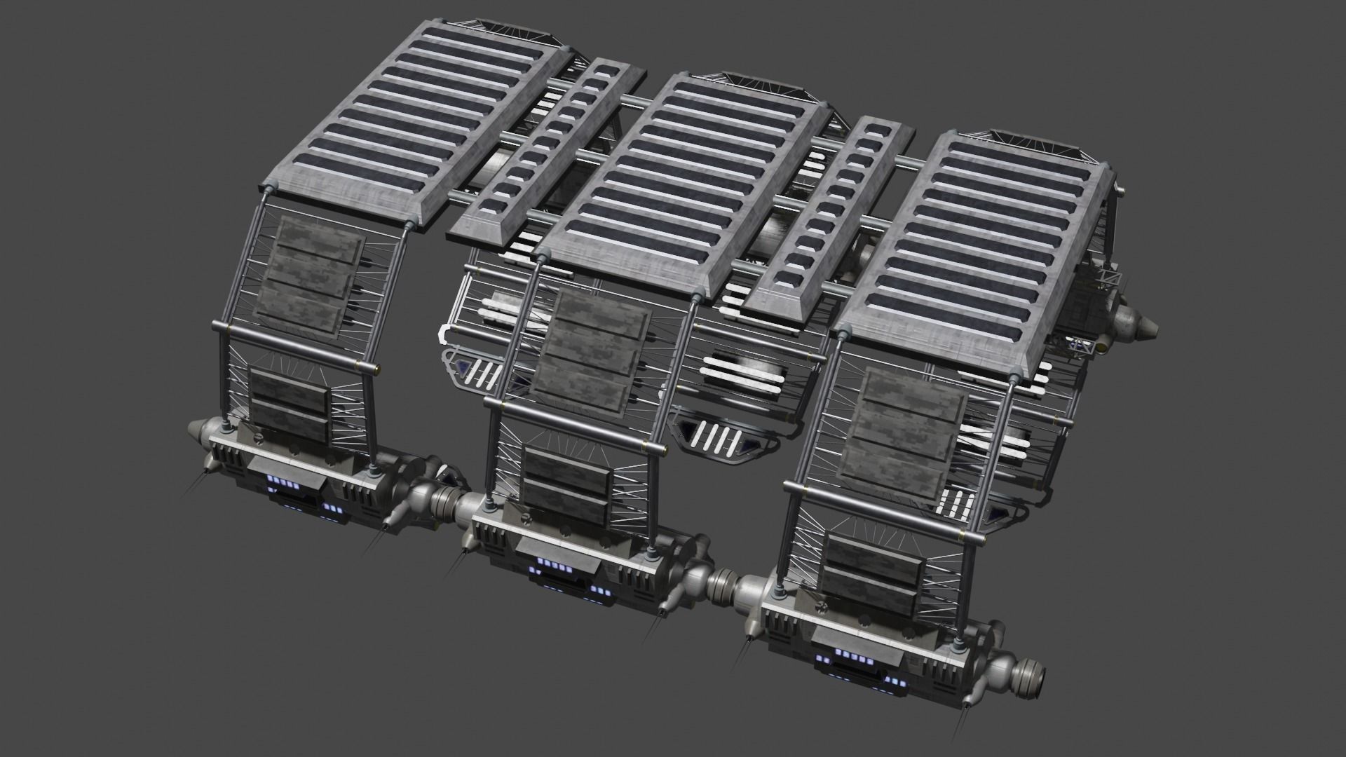 Star Trek NX Orbital Drydock Facility Shipyard Station Low-poly 3D model_5