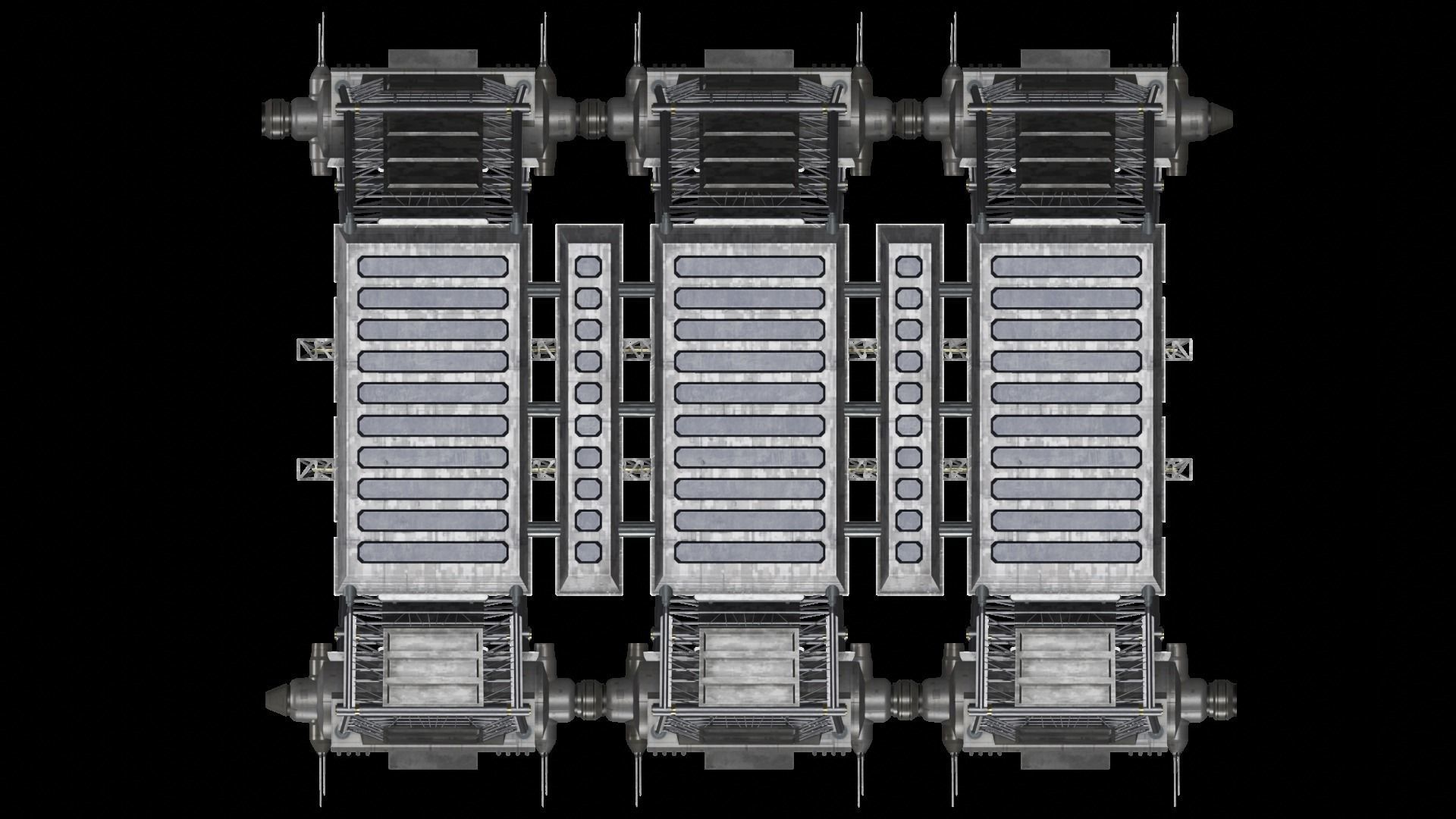 Star Trek NX Orbital Drydock Facility Shipyard Station Low-poly 3D model_2