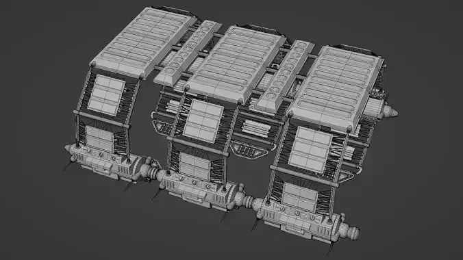Star Trek NX Orbital Drydock Facility Shipyard Station Low-poly 3D model