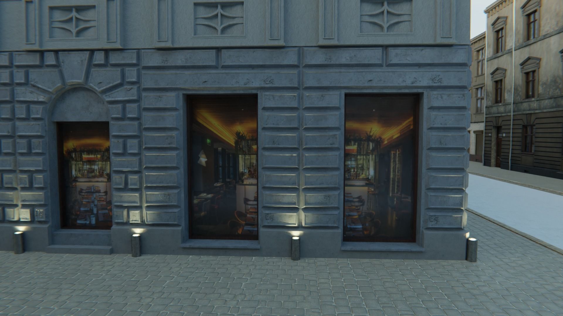 Building modular european old id 4 Low-poly 3D model_11