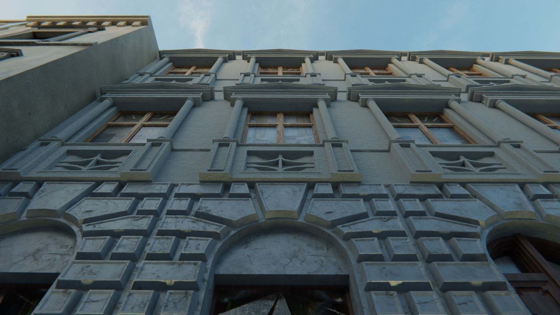 Building modular european old id 4 Low-poly 3D model_10