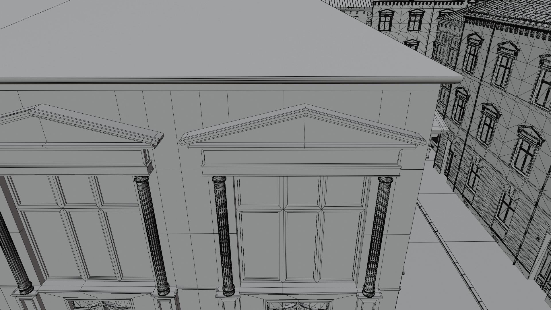 Building modular european old id 4 Low-poly 3D model_20