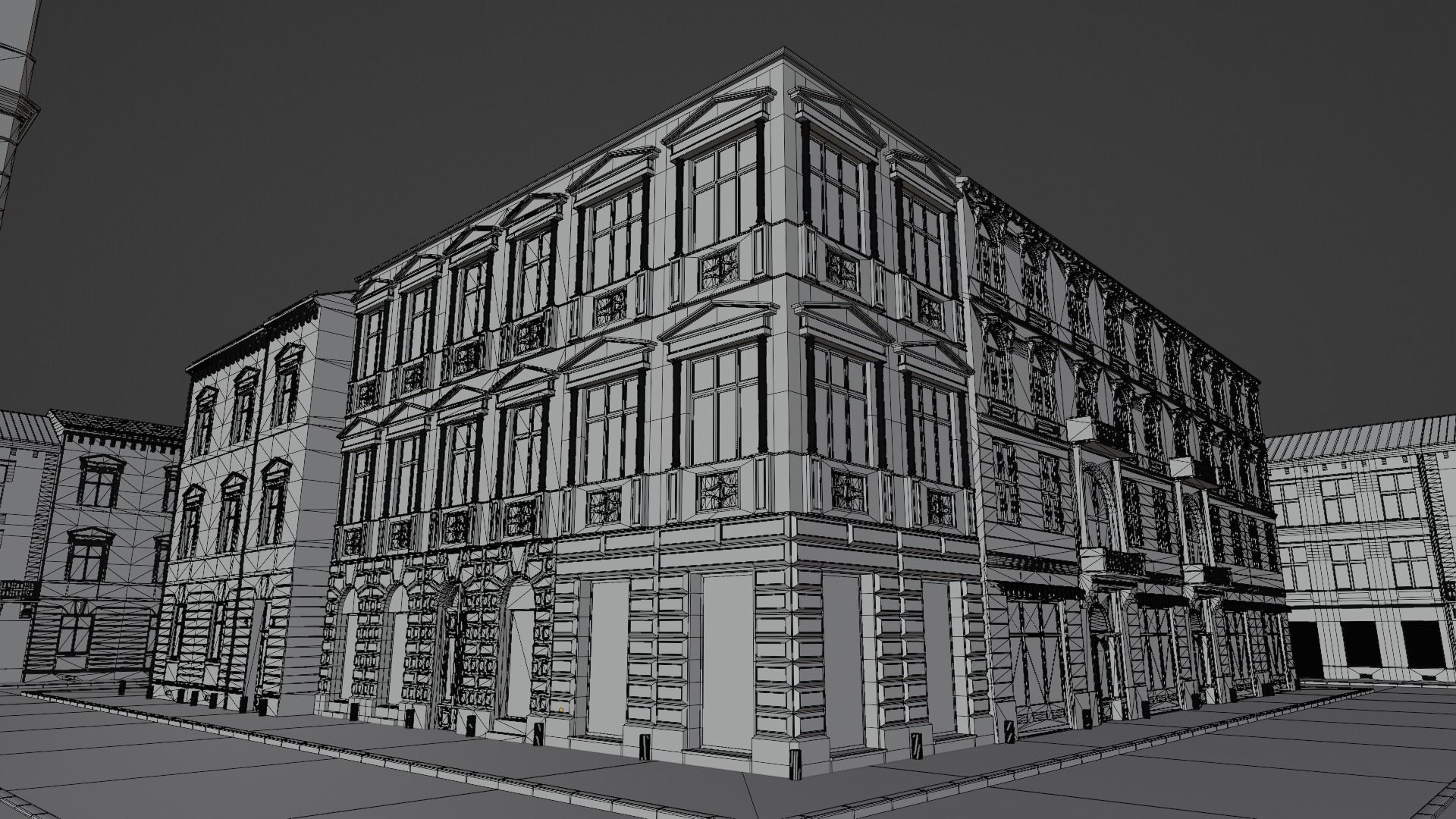 Building modular european old id 4 Low-poly 3D model_12