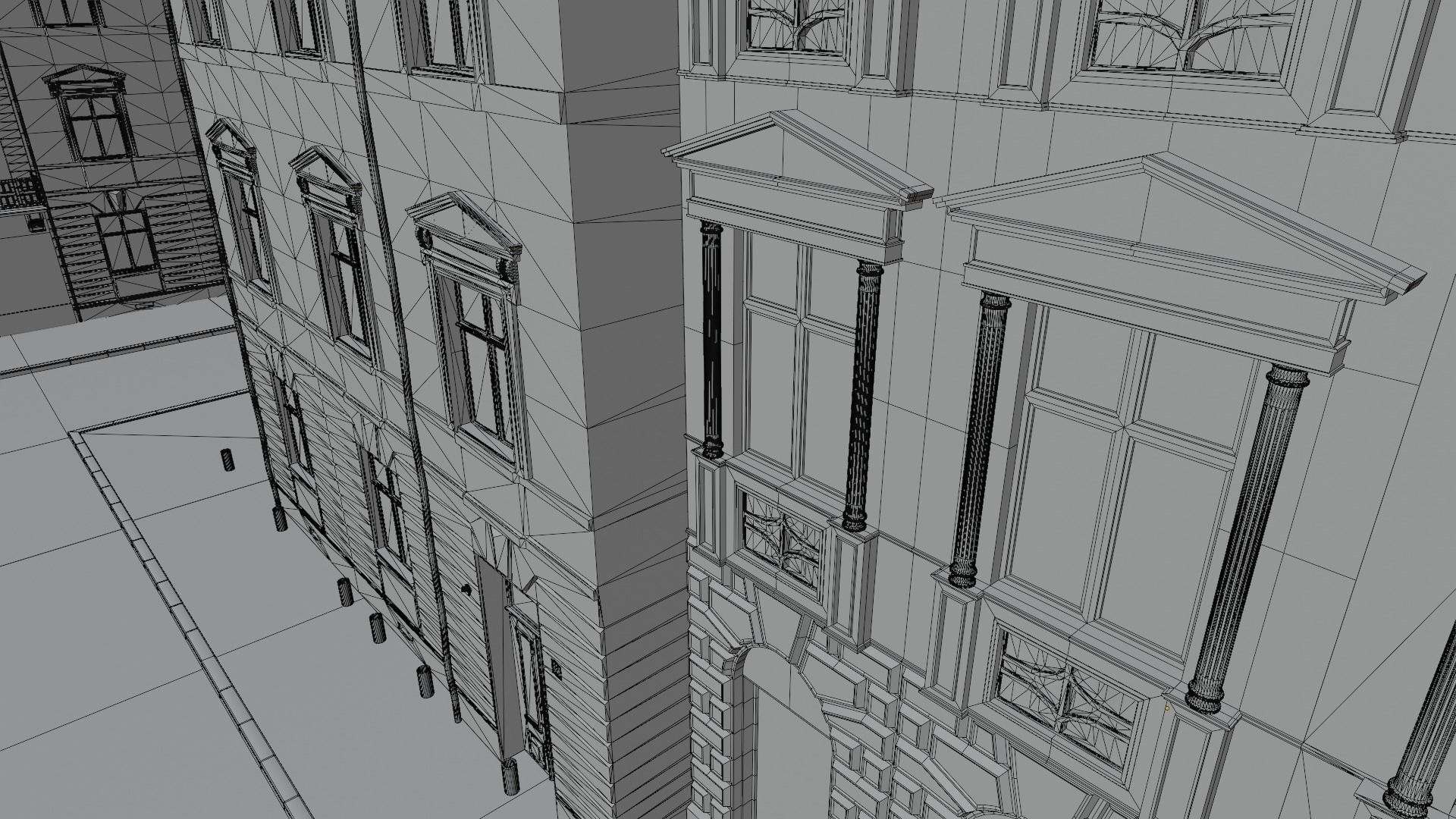 Building modular european old id 4 Low-poly 3D model_18