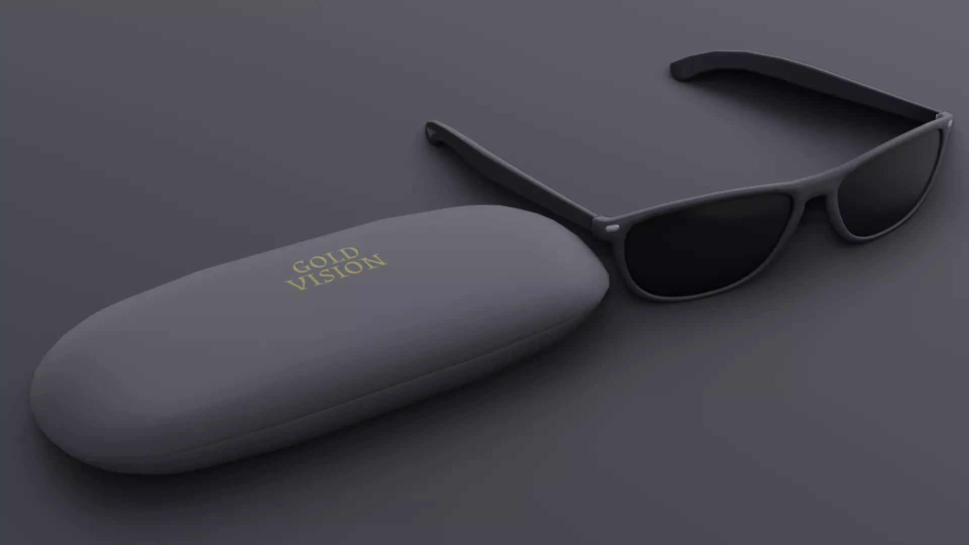 Sunglasses with case Low-poly 3D model