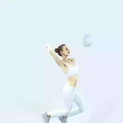 Beauty 17M Jumping Smashing Sports Volleyball Woman