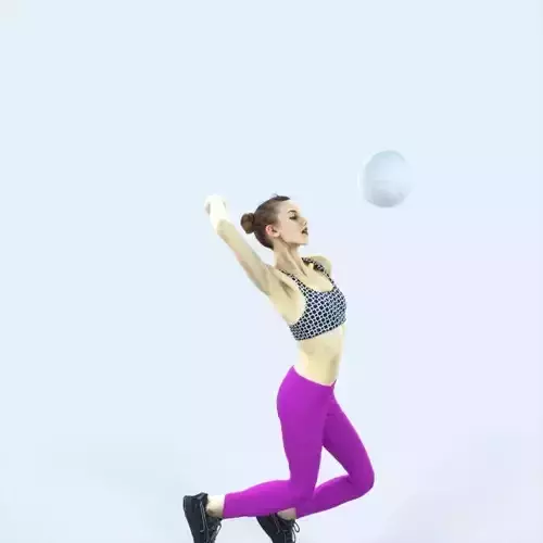 Beauty 17I Jumping Smashing Sports Volleyball Woman