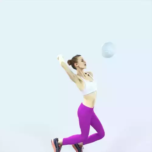 Beauty 17H Jumping Smashing Sports Volleyball Woman
