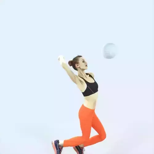Beauty 17F Jumping Smashing Sports Volleyball Woman