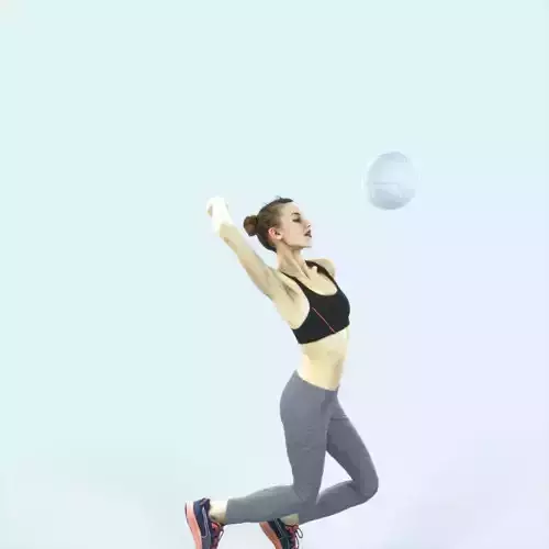 Beauty 17C Jumping Smashing Sports Volleyball Woman