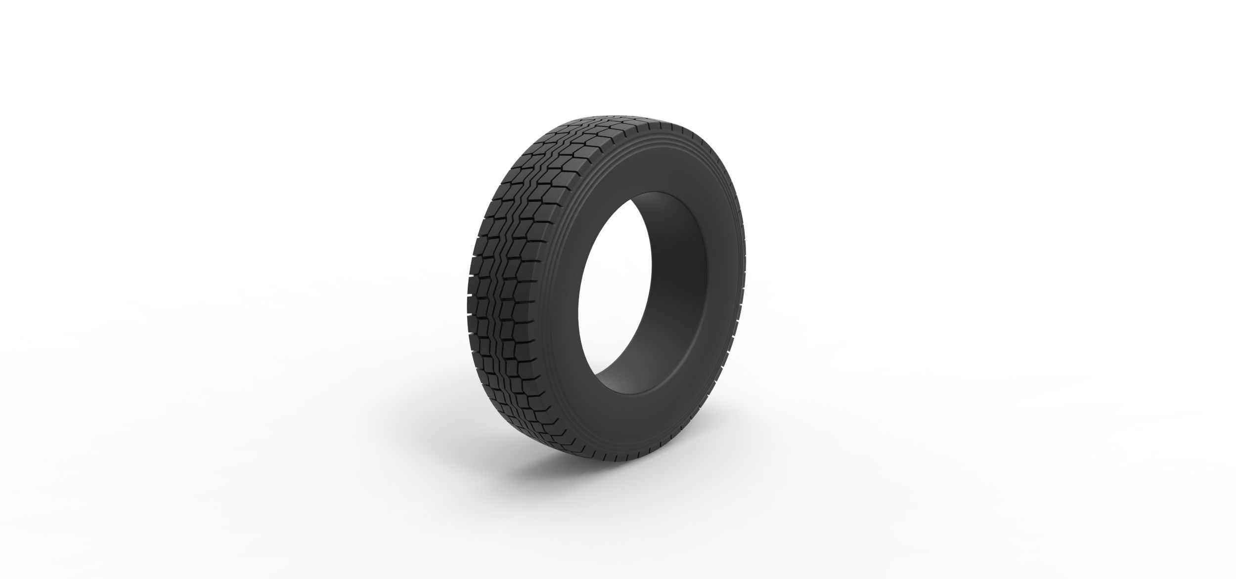 Semi truck tire 6 Scale 1 to 25 3D print model_1