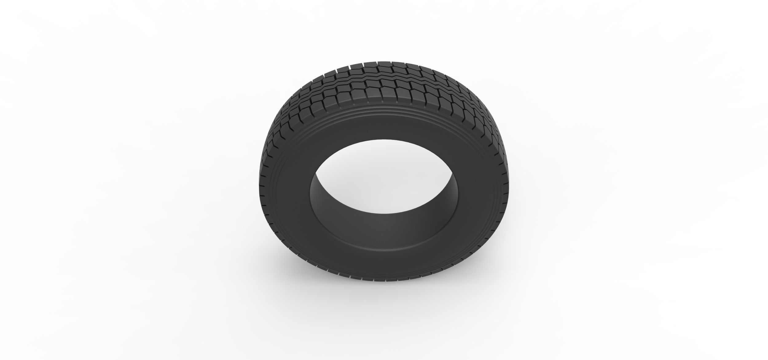 Semi truck tire 6 Scale 1 to 25 3D print model_5