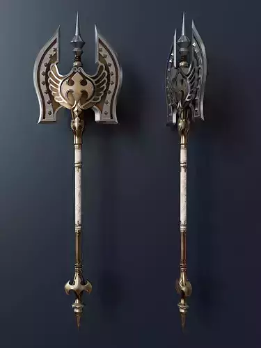 Fantasy Battle Ax 01 3D model