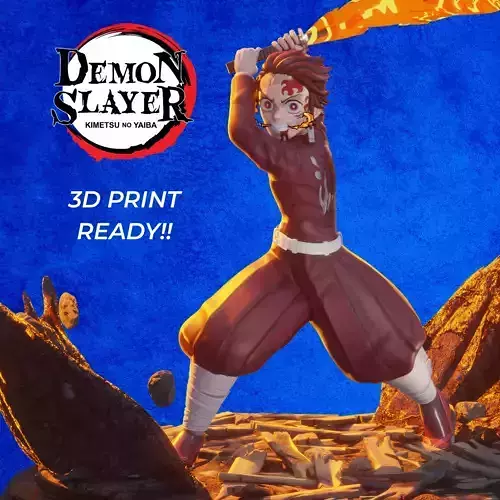 TANJIRO sun halo dragon 3d print files DEMON SLAYER 3D print model