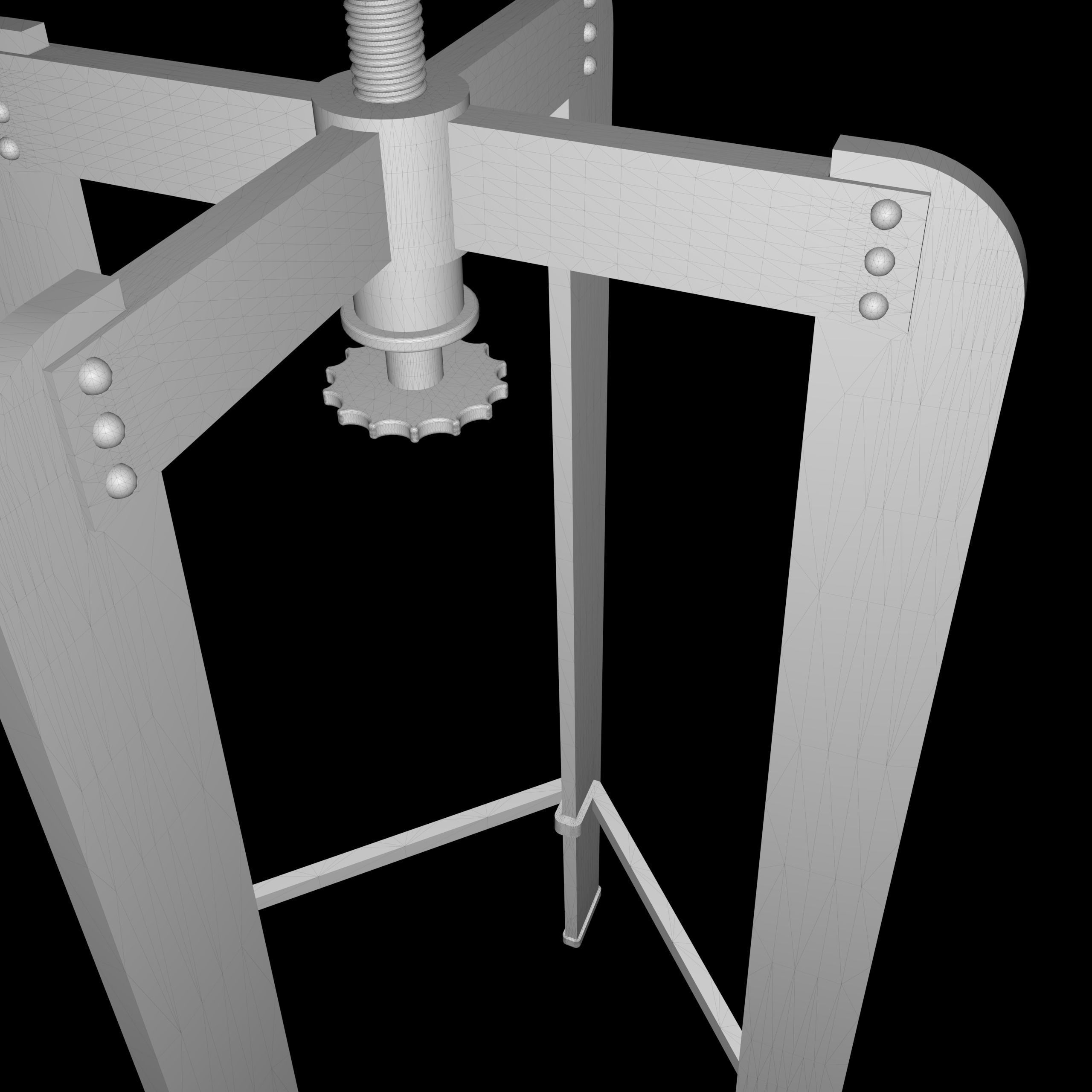 Stool for Studio Low-poly 3D model_9