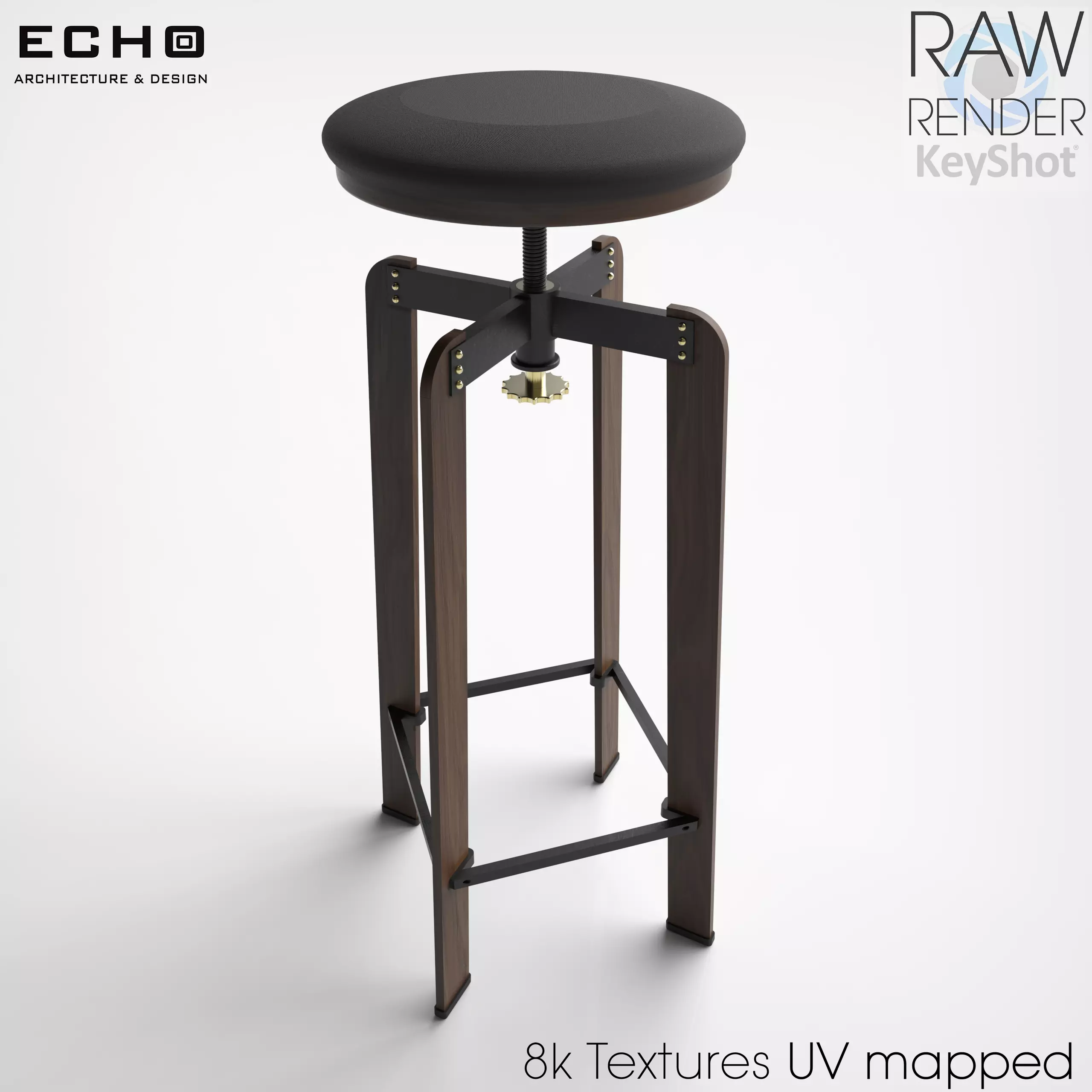 Stool for Studio Low-poly 3D model_0