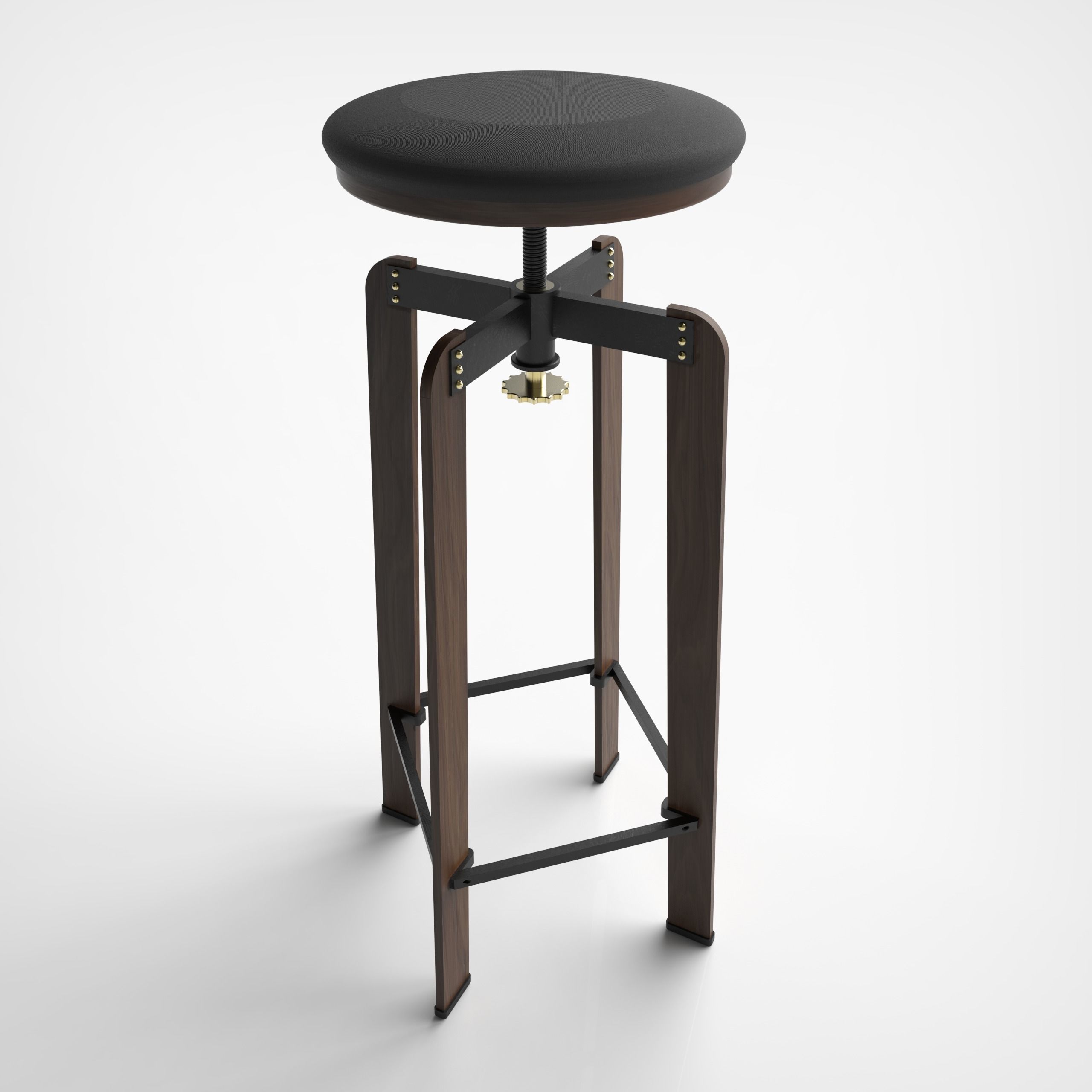 Stool for Studio Low-poly 3D model_8