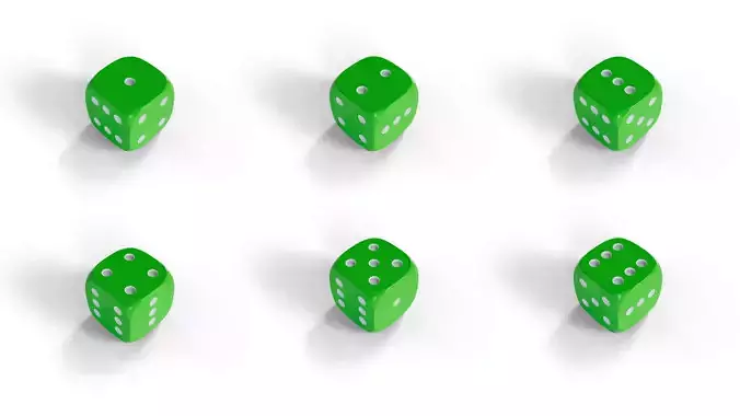 3D dice with cool materials 3D model