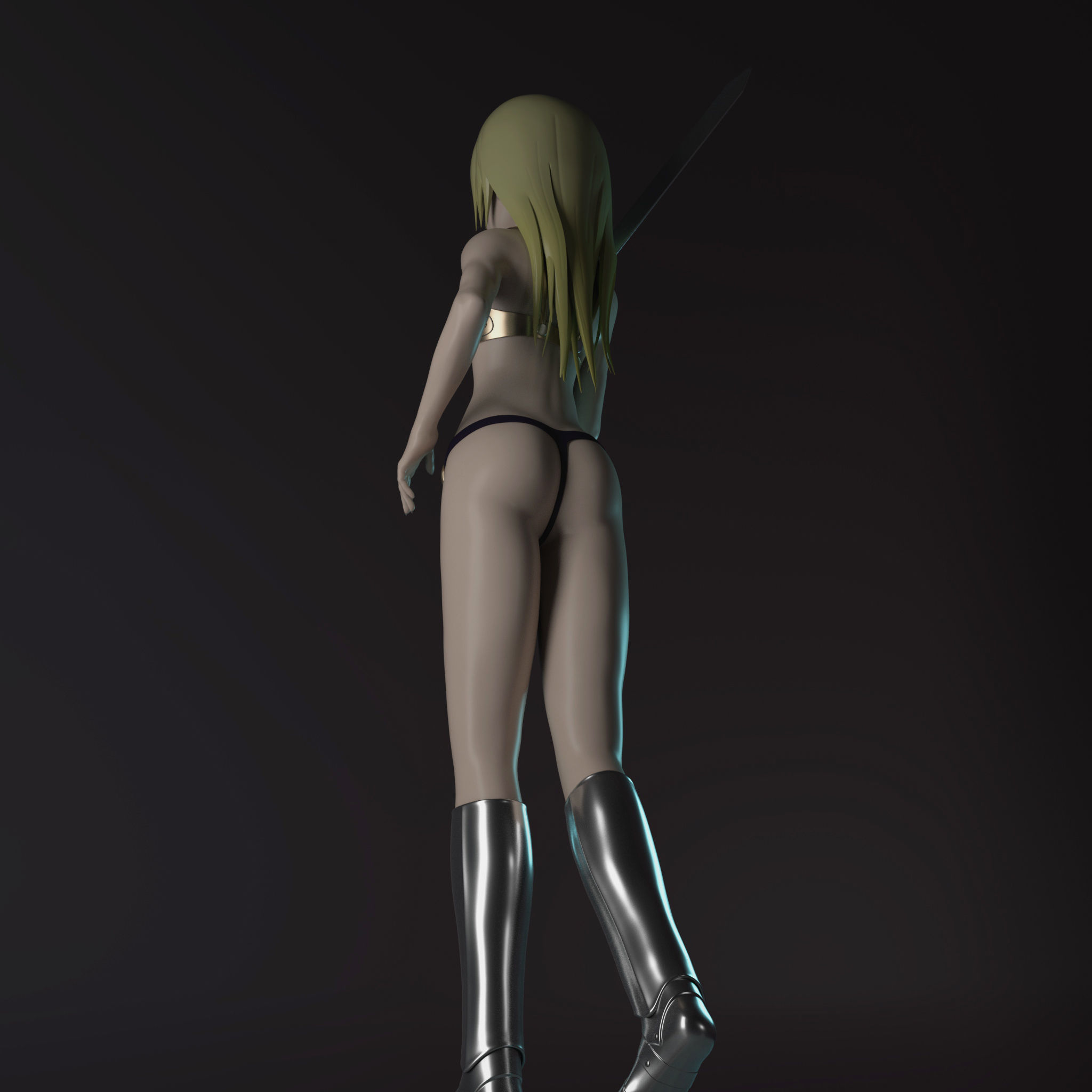 Female Knight Anime Character for 3D Print 3D print model_4