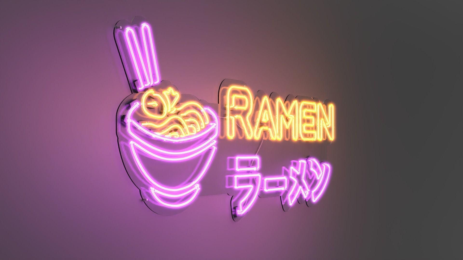 Ramen 3 - Neon Sign 3D model_4