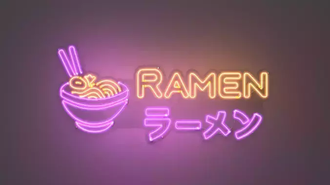 Ramen 3 - Neon Sign 3D model