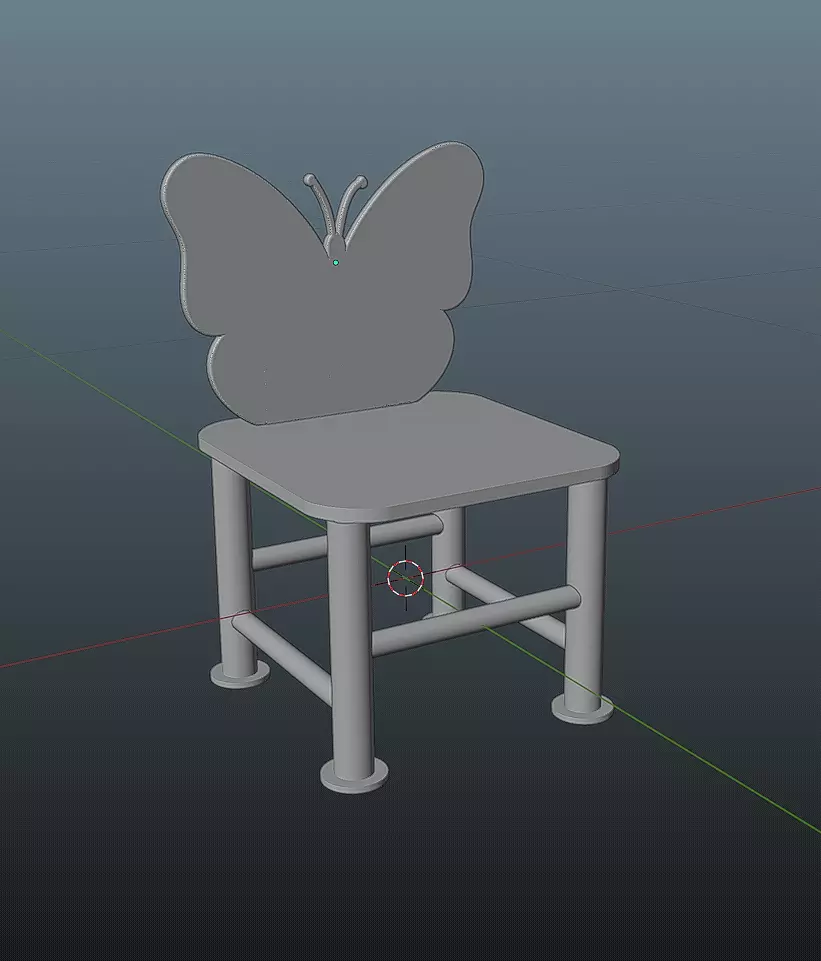 Kids Butterfly Chair 3D print model_0