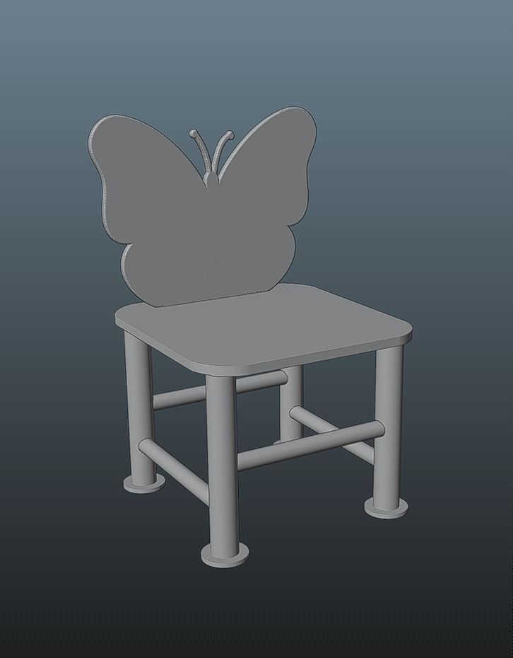Kids Butterfly Chair 3D print model_1