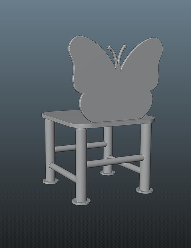 Kids Butterfly Chair 3D print model_3