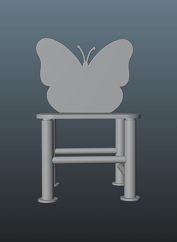 Kids Butterfly Chair 3D print model_2