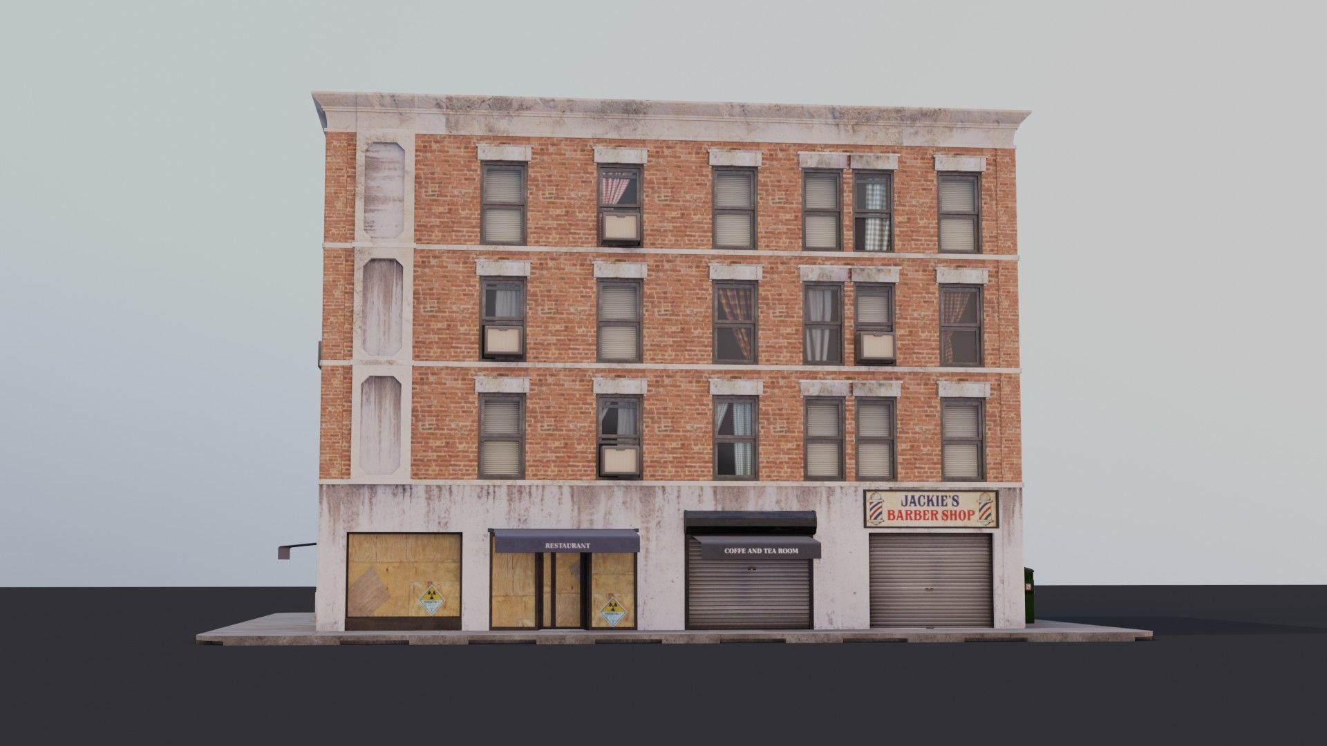 Building 02 Low-poly 3D model_19